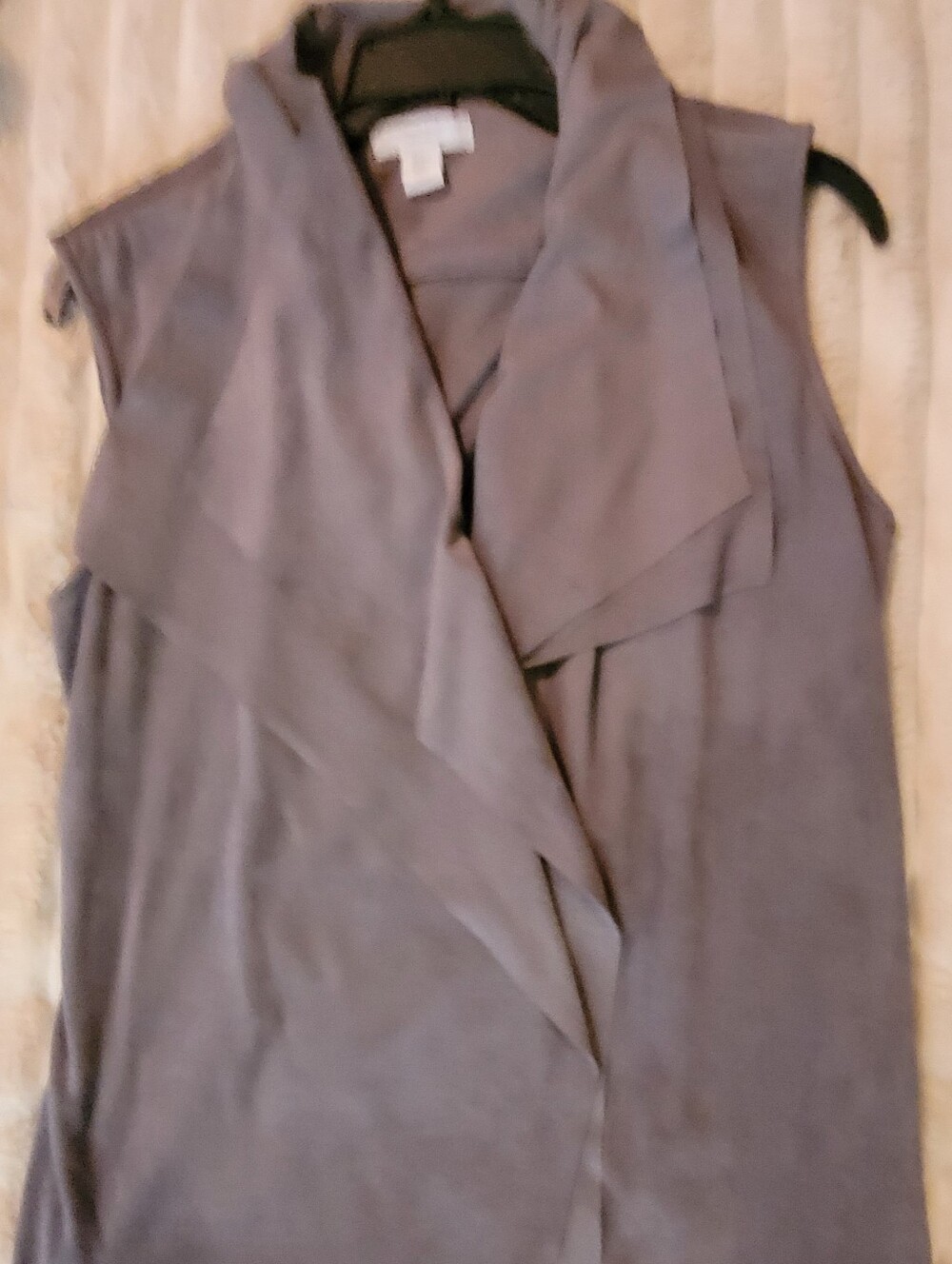 Karherine Barclay Sleeveless Draped Front Women's Top - Gray Vest